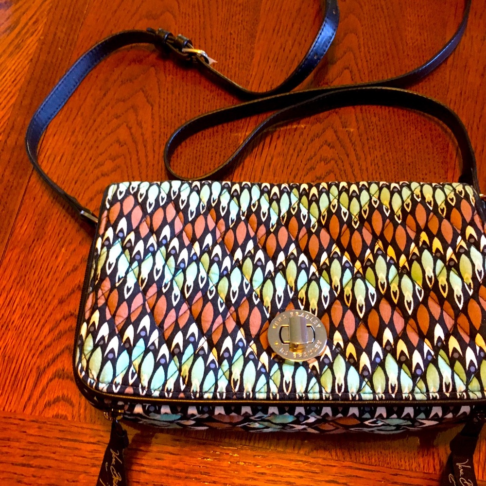 Turquoise/brown crossbody Vera Bradley